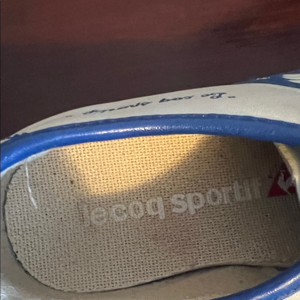 🇫🇷 Le Coq Sportif Blue and Cream French Sneakers - Picture 7 of 7